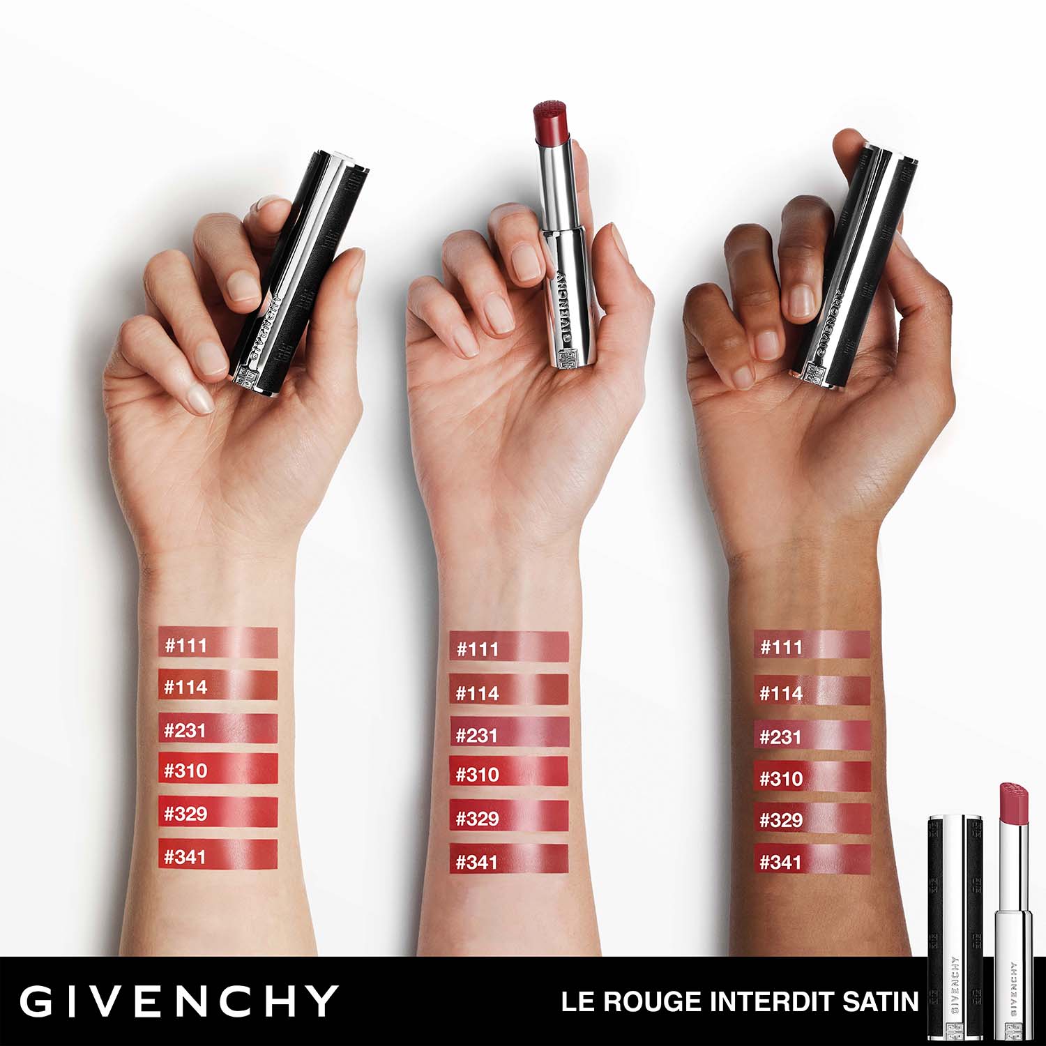 LE ROUGE INTERDIT SATÍN LABIAL SEMI MATE DE GIVENCHY (LABIAL EN BARRA CON ACABADO SATINADO)